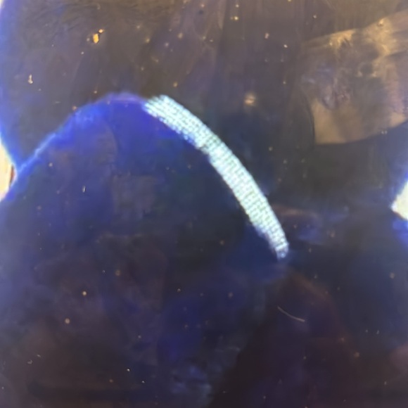 Faux Fur Pull Through Scarf in Navy Blue - Picture 2 of 3